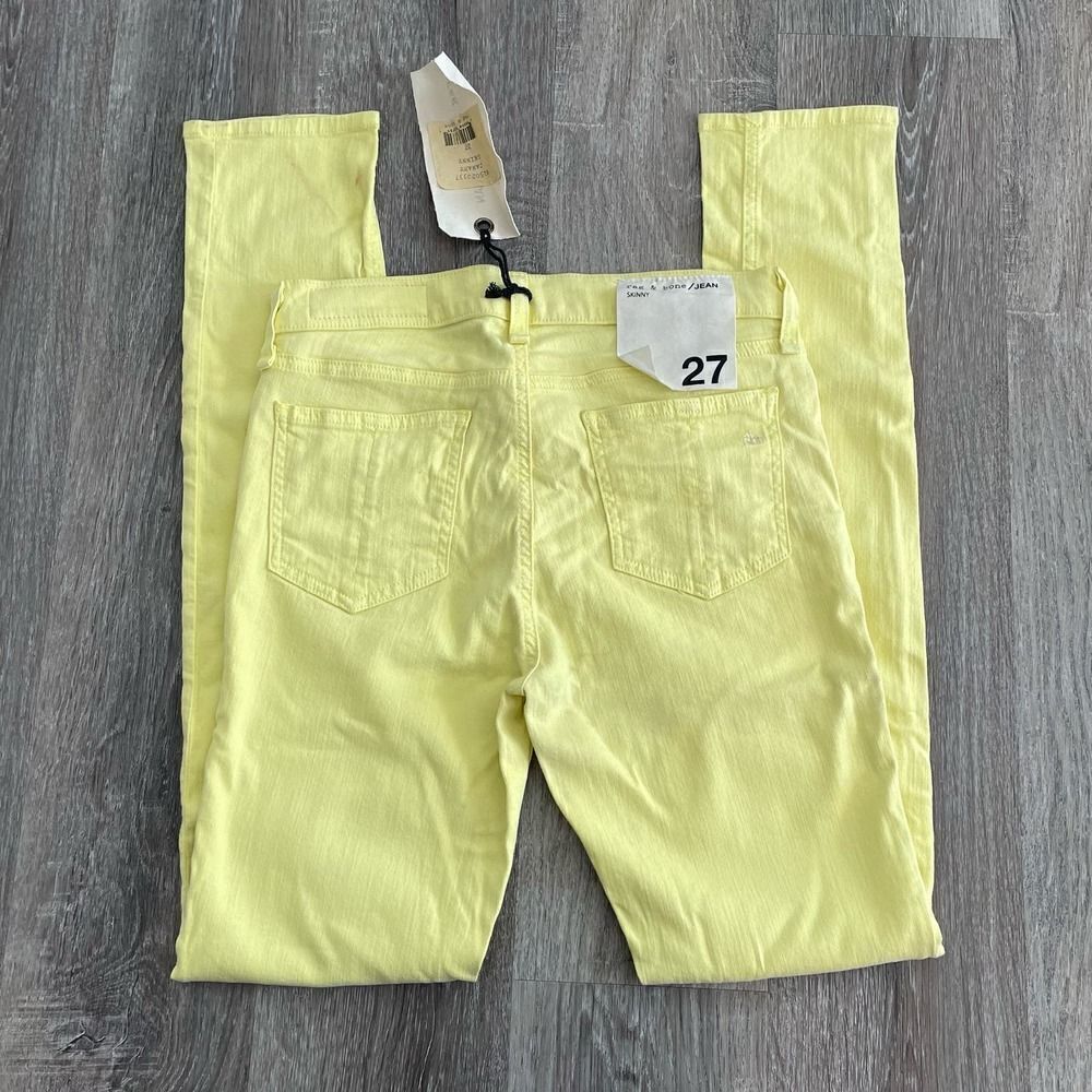NWT Rag & Bone Canary Yellow Skinny Jeans - Size: 27 - Picture 10 of 15